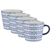 ORNAMENTS Tasse 4er-Set - Porzellan - Dunkelblau/Gold