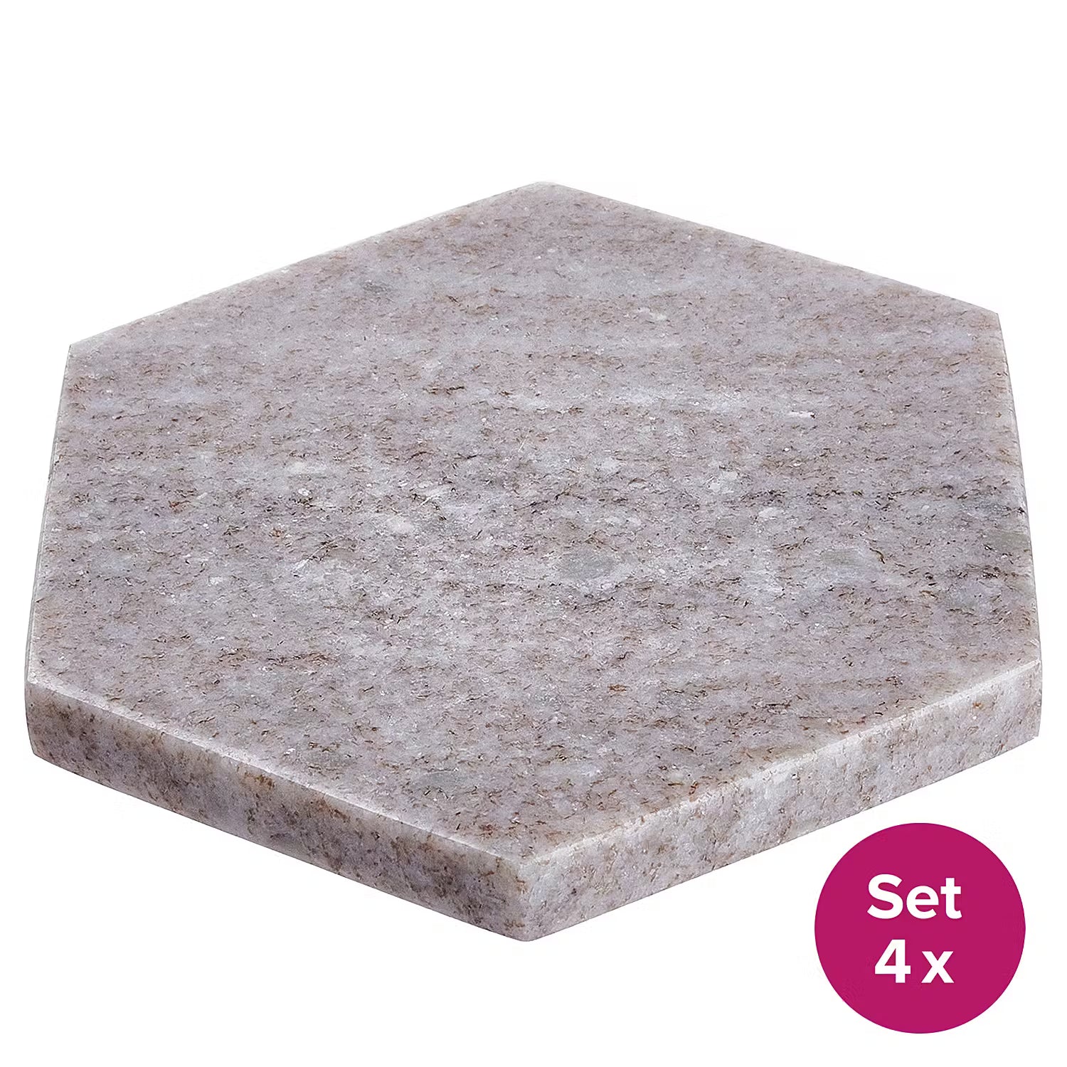 MARBLE Untersetzer 4er-Set - Marmor - Beige
