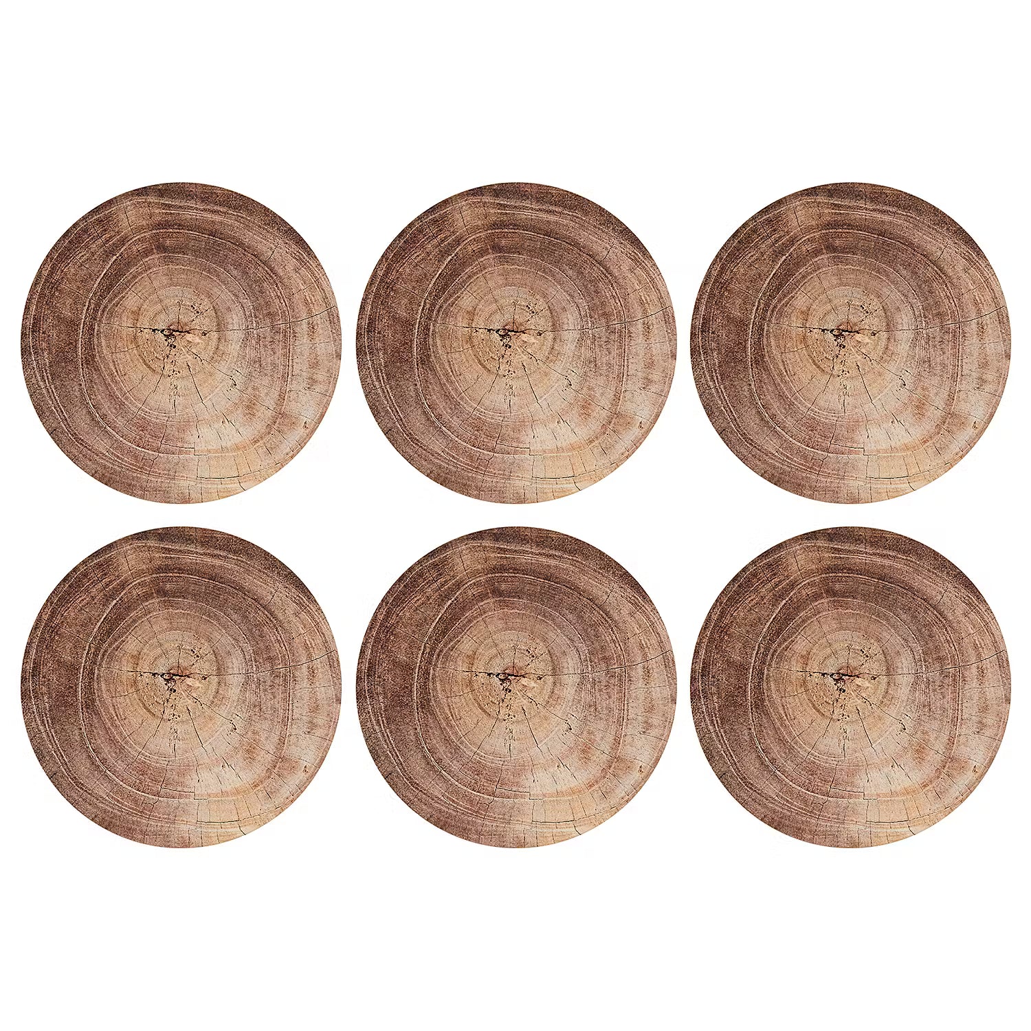 CORKWOOD Tischset Holzoptik 6er-Set - MDF / Kork - Braun
