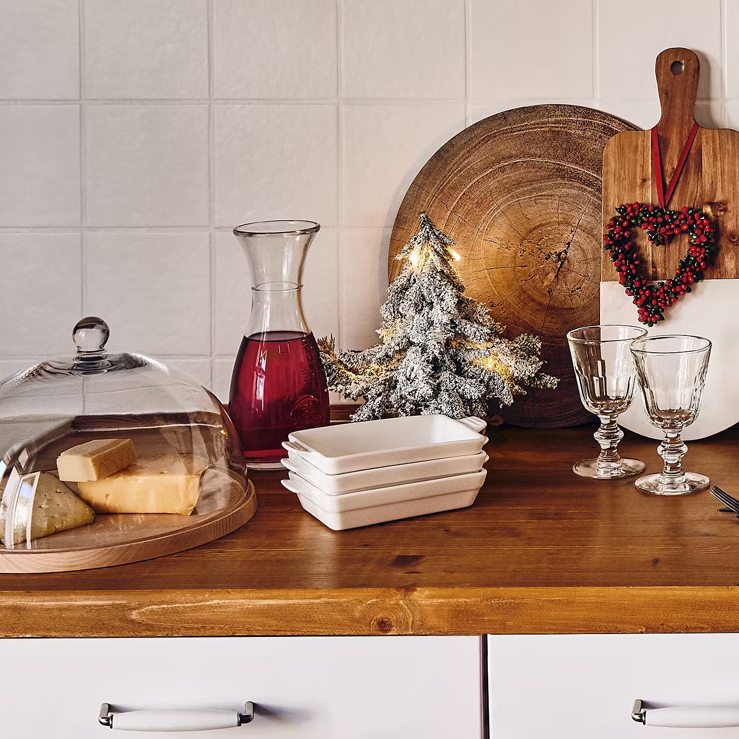 CORKWOOD Tischset Holzoptik 6er-Set - MDF / Kork - Braun