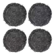 RAFFIA Platzset 4er-Set - Raffia - Schwarz