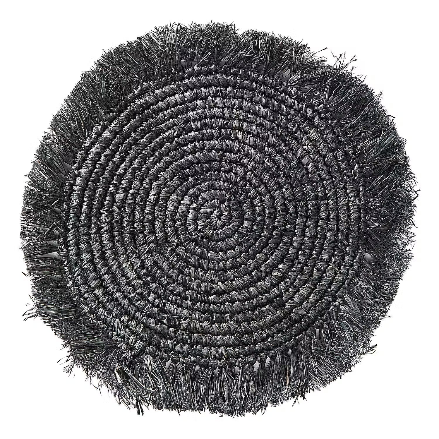 RAFFIA Platzset 4er-Set - Raffia - Schwarz