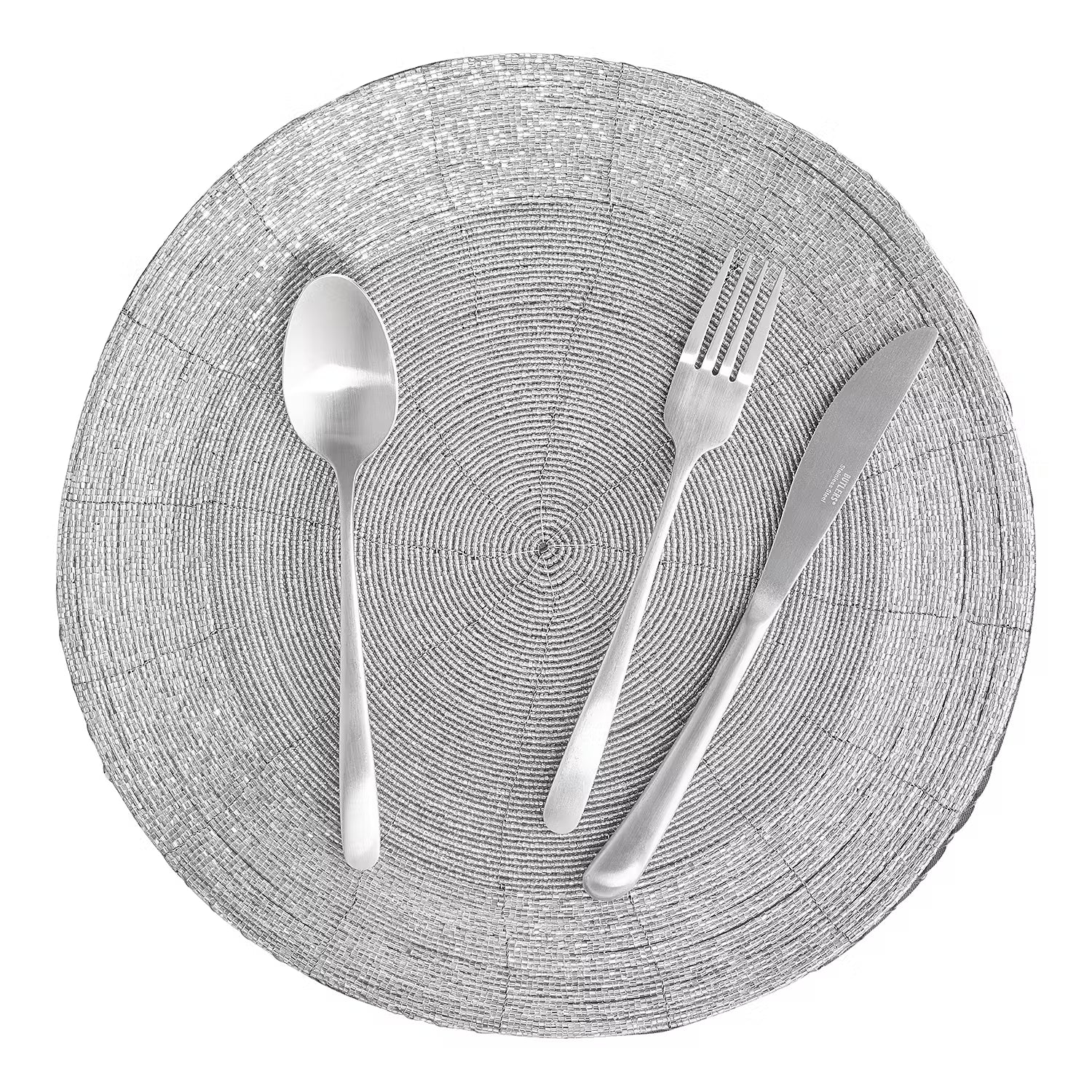 SHINE ON Platzset 6er-Set - Glasperlen / Metalldraht / Polyester - Silber