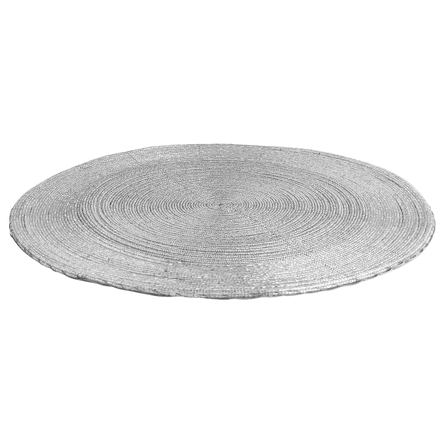SHINE ON Platzset 6er-Set - Glasperlen / Metalldraht / Polyester - Silber