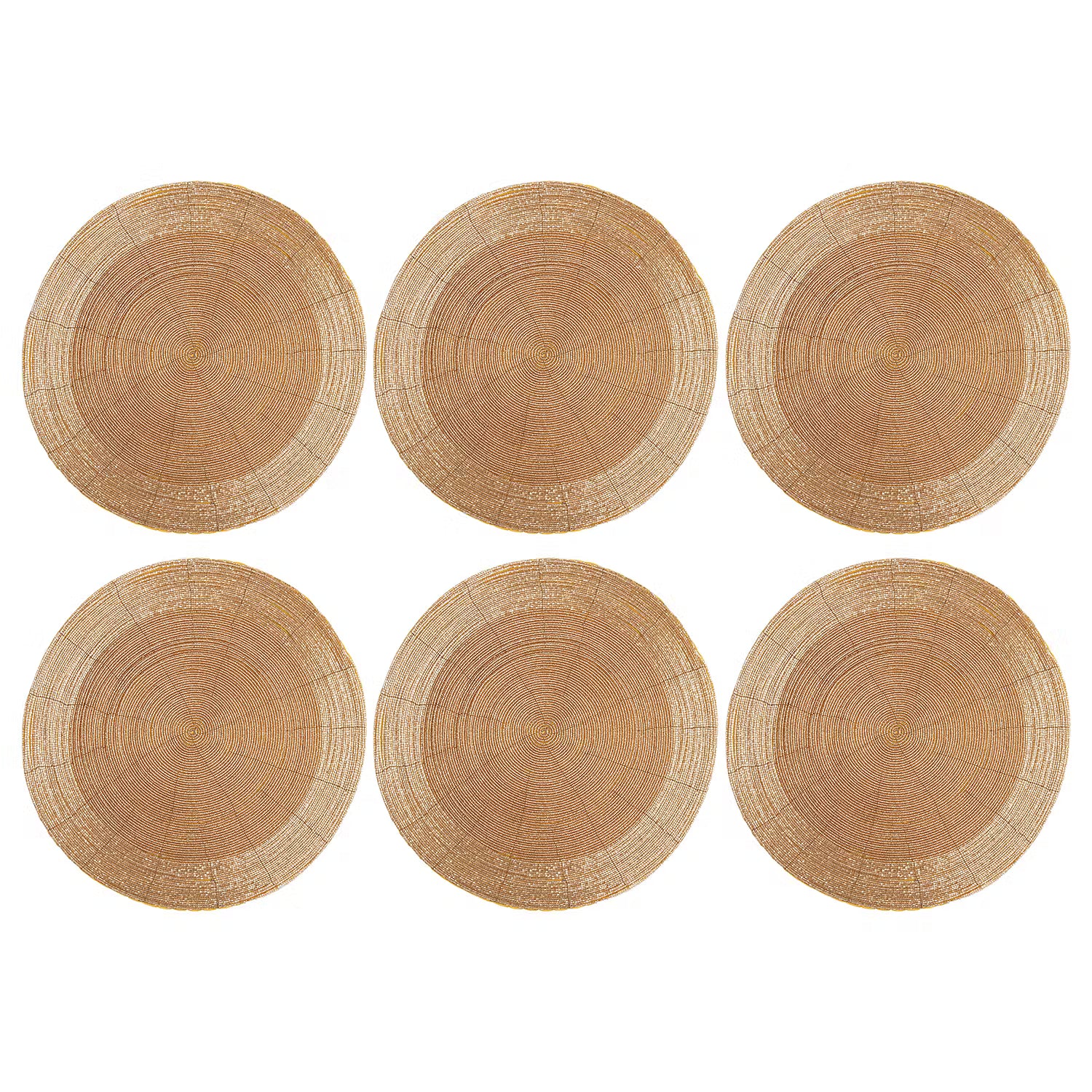 SHINE ON Platzset 6er-Set - Glasperlen / Metalldraht / Polyester - Gold