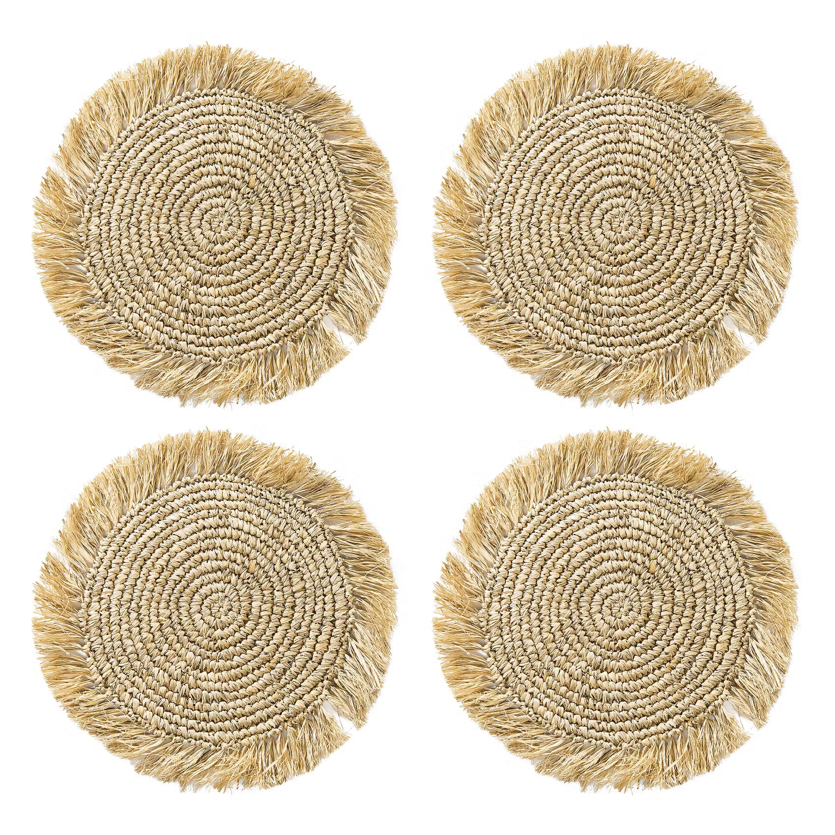 RAFFIA Platzset 4er-Set - Raffia - Hellbraun