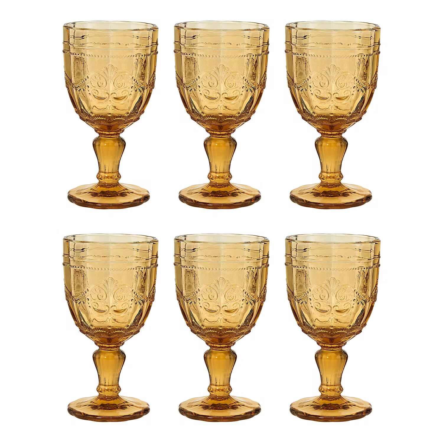 VICTORIAN Trinkglas 6er-Set - Glas - Orange