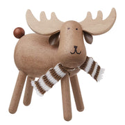 WOODY FOREST Deko-Elch mit Schal - Sapelliholz - Braun