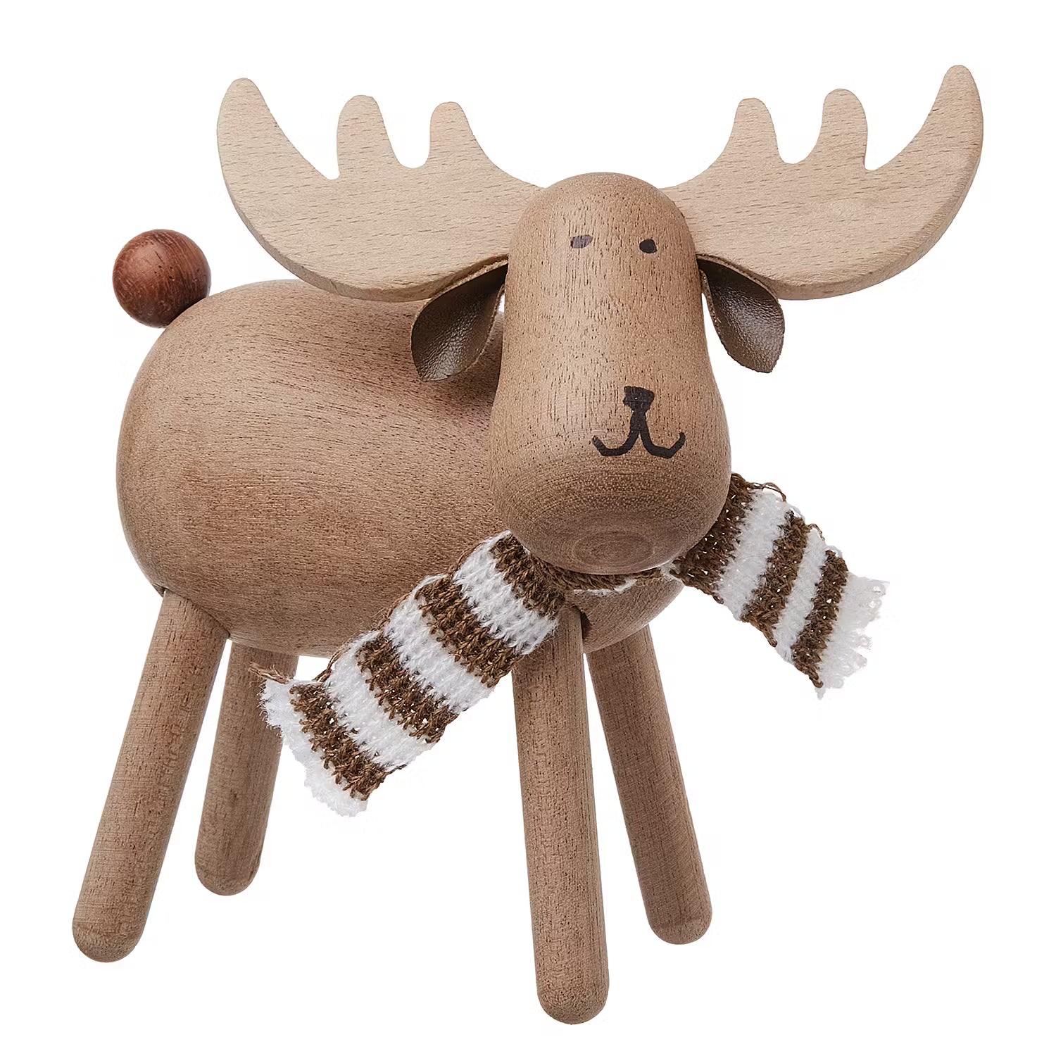 WOODY FOREST Deko-Elch mit Schal - Sapelliholz - Braun