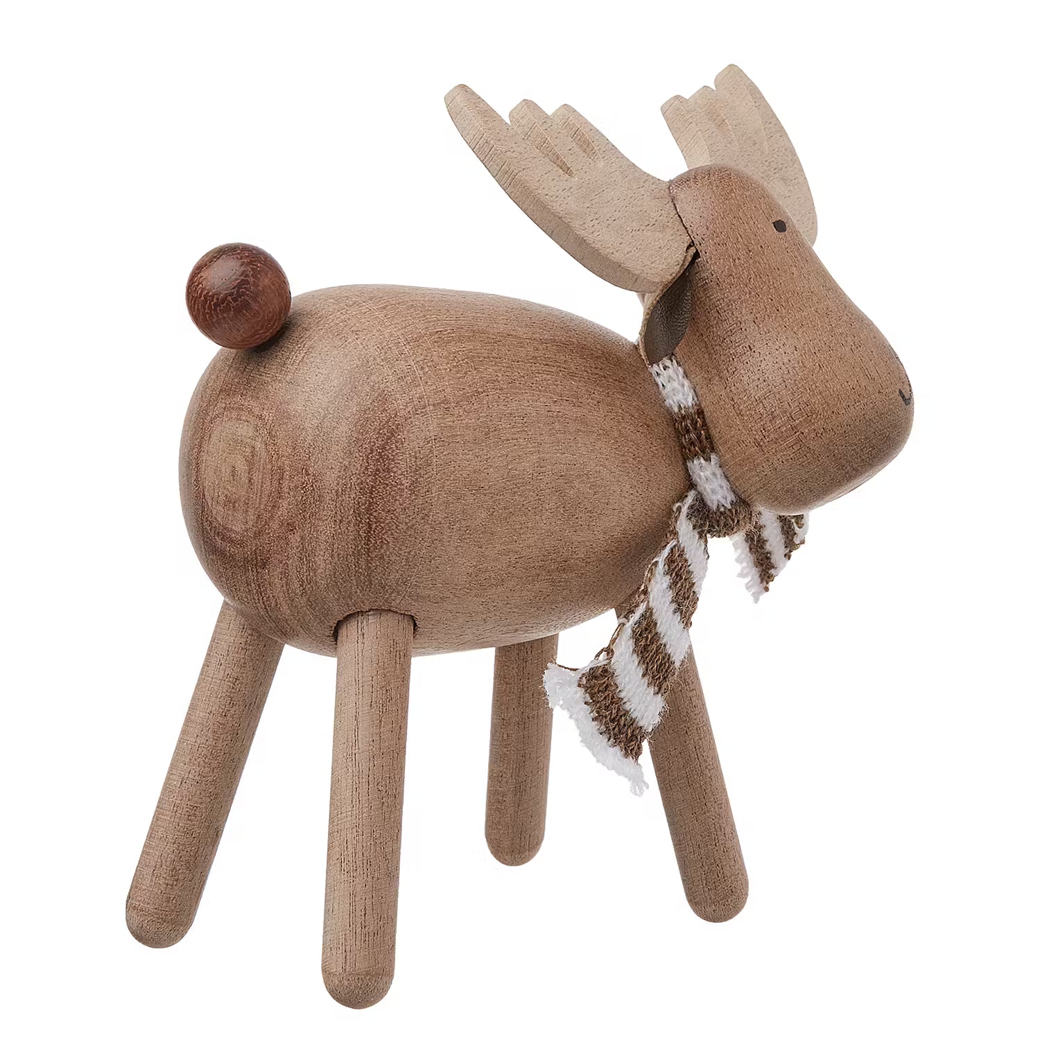WOODY FOREST Deko-Elch mit Schal - Sapelliholz - Braun