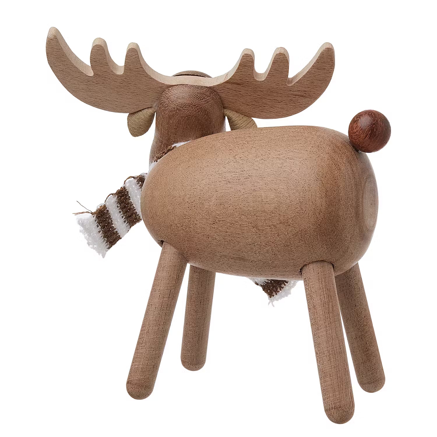 WOODY FOREST Deko-Elch mit Schal - Sapelliholz - Braun