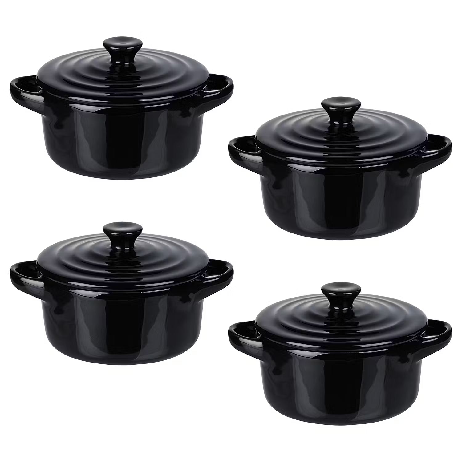 C'EST SI BON Mini-Auflaufform 4er-Set - Steinzeug - Schwarz