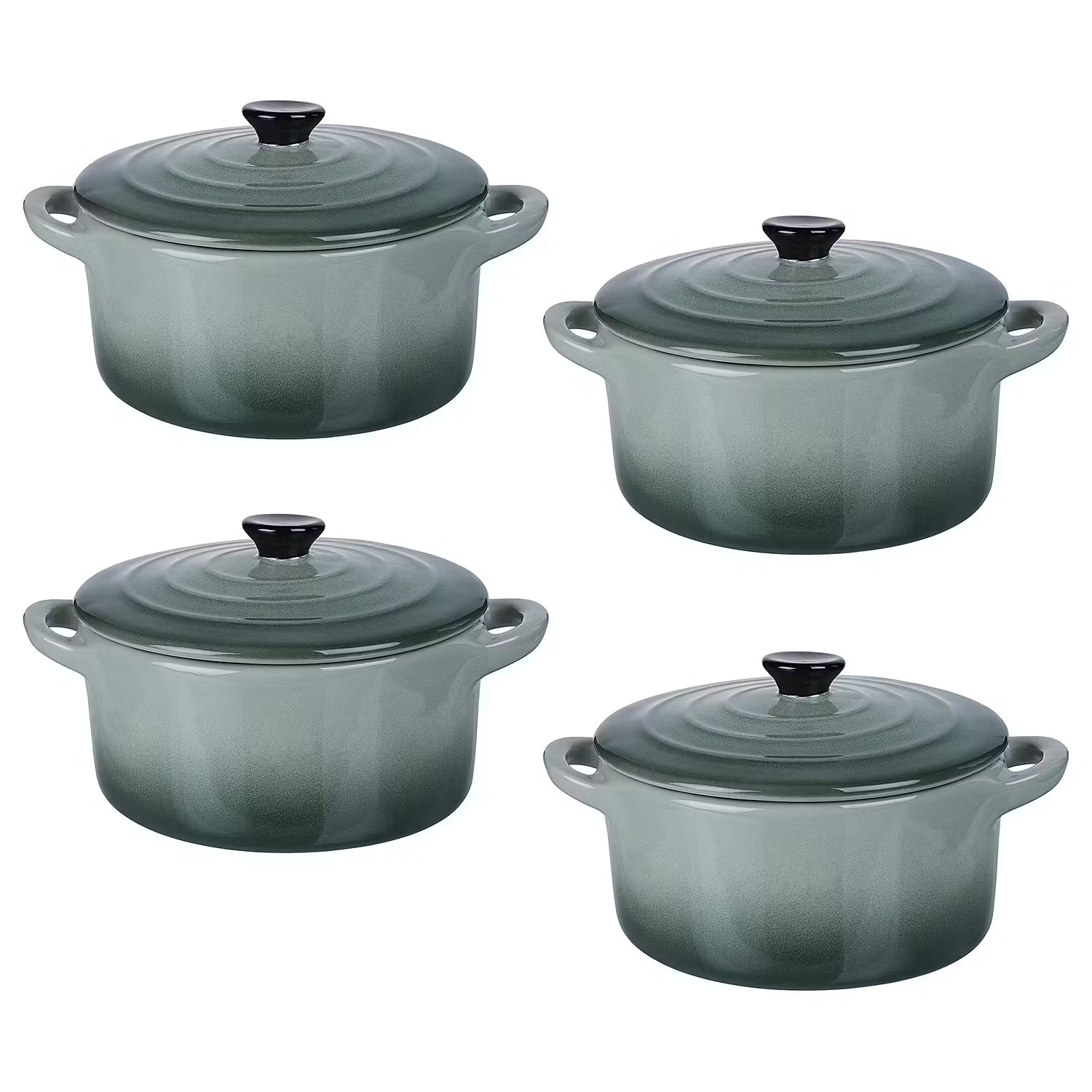C'EST SI BON Mini-Auflaufform 4er-Set - Steinzeug - Grün