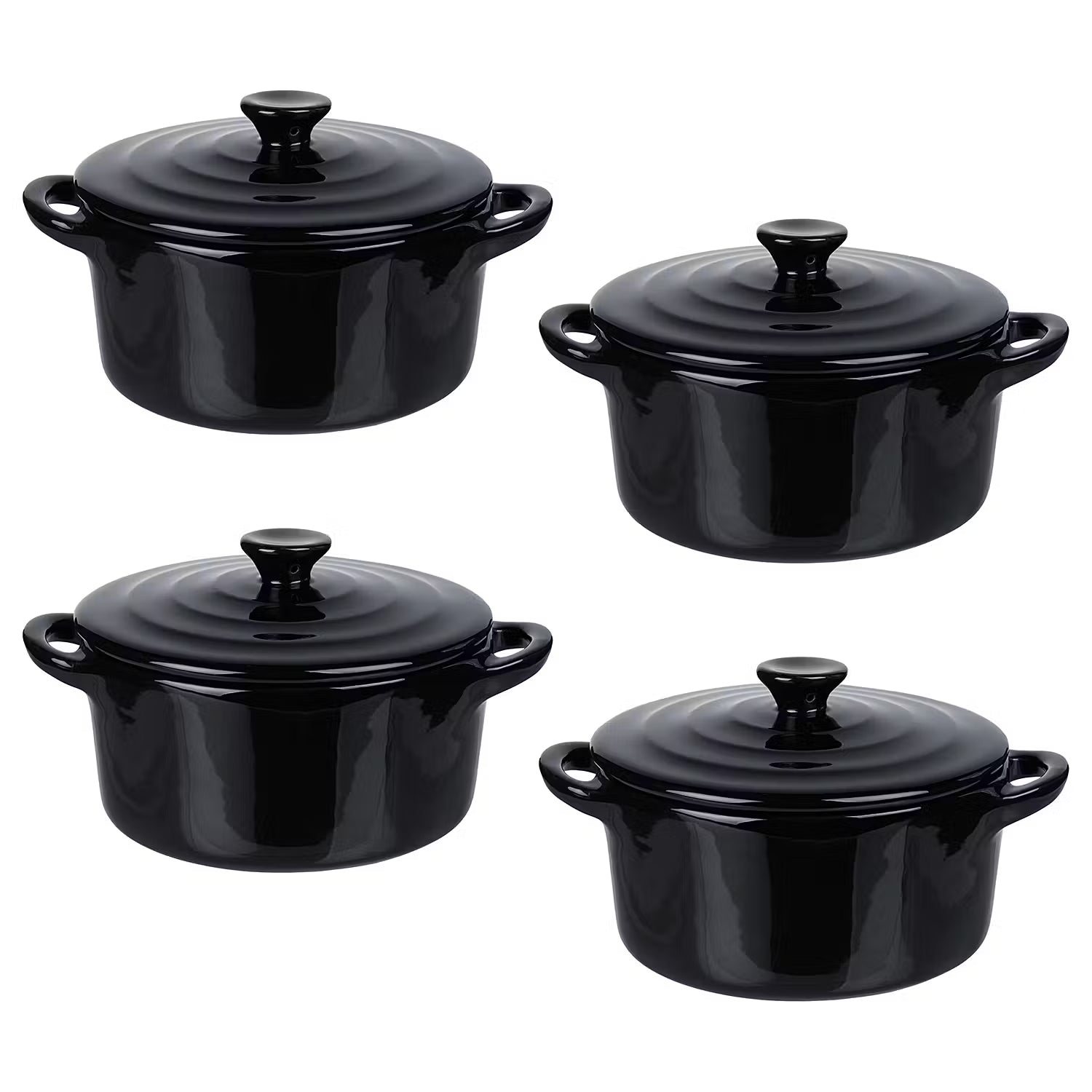 C'EST SI BON Mini-Auflaufform 4er-Set - Steinzeug - Schwarz