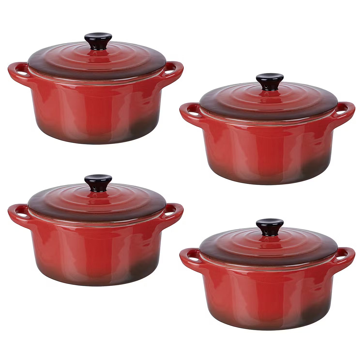 C'EST SI BON Mini-Auflaufform 4er-Set - Steinzeug - Rot
