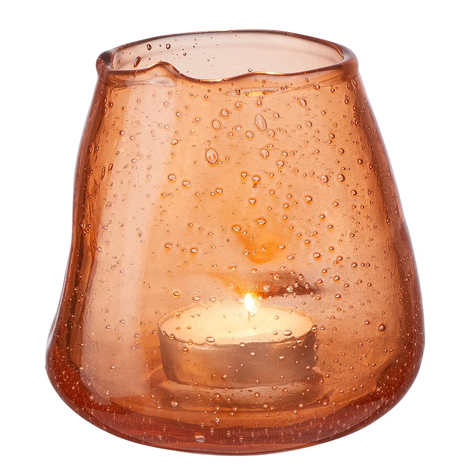 FALL IN LOVE Teelichthalter 4er-Set - Glas - Orange