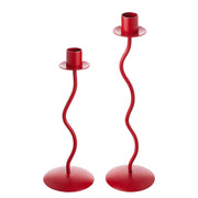 HIGHLIGHT Kerzenhalter-Set 2-tlg. - Aluminium - Dunkelrot