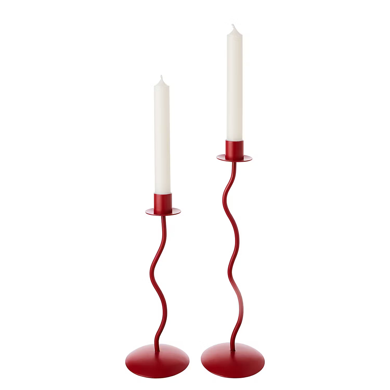 HIGHLIGHT Kerzenhalter-Set 2-tlg. - Aluminium - Dunkelrot