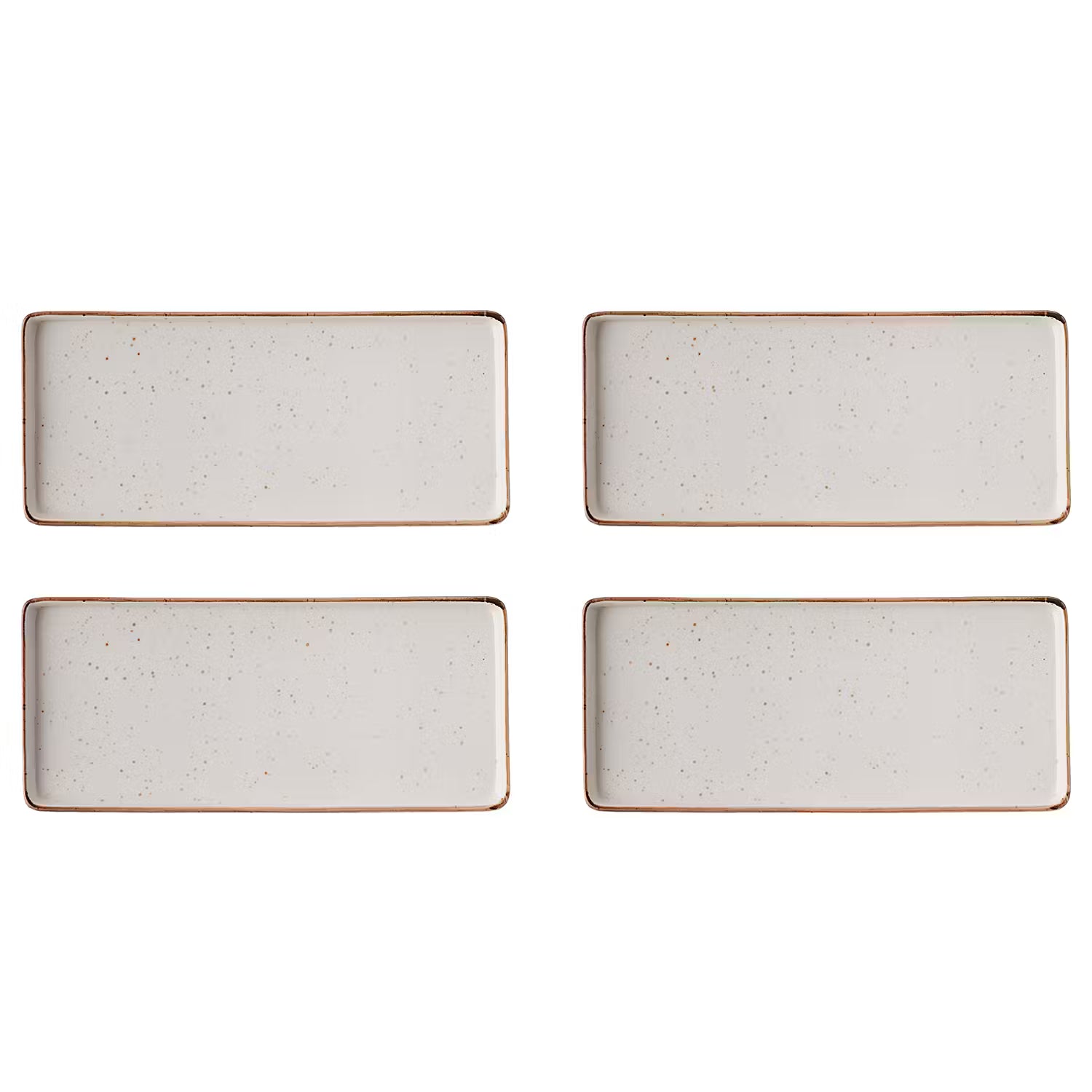 FINCA Dinnerteller 4er-Set - Porzellan - Weiß - 15 x 34 cm