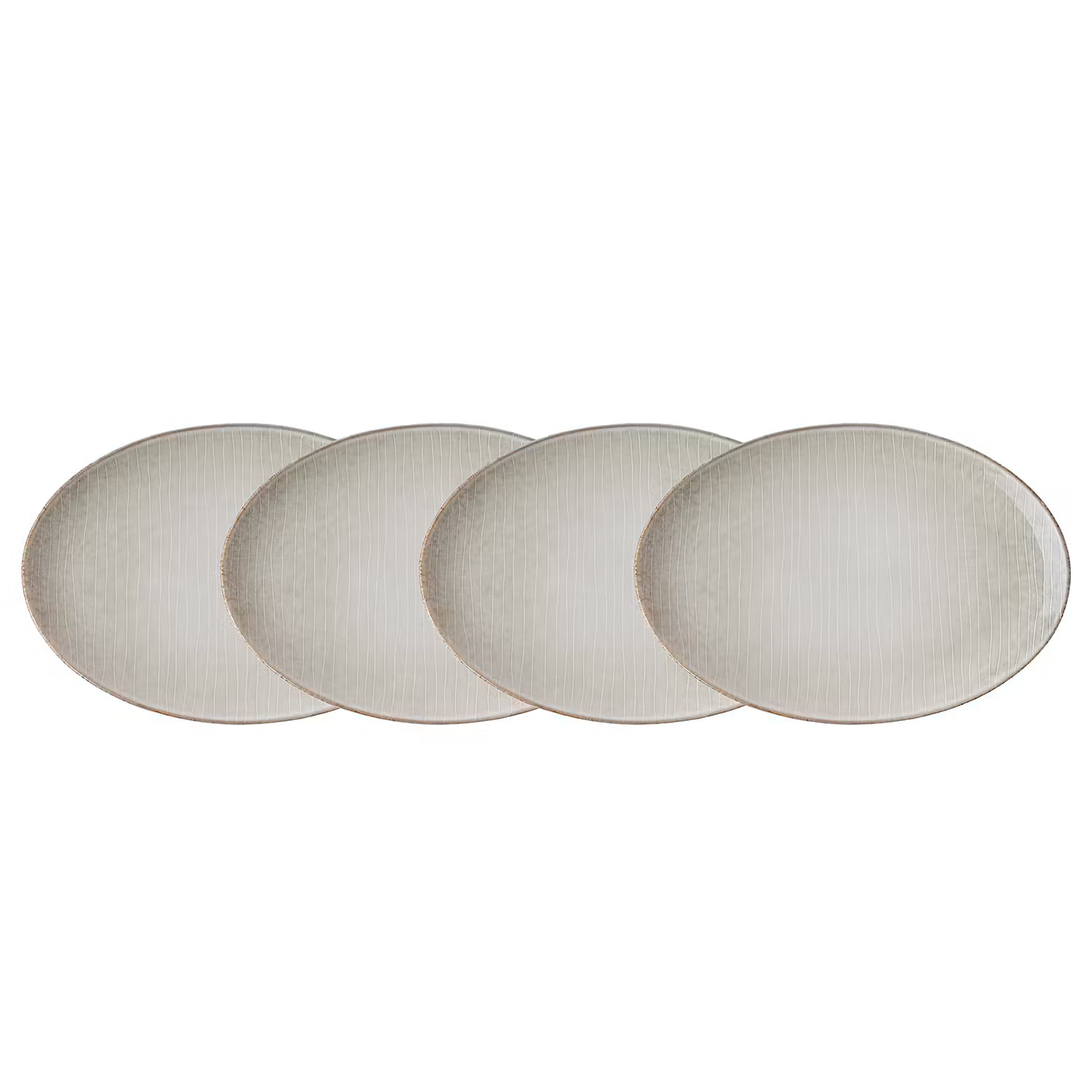 HENLEY Dinnerteller 4er-Set - Steinzeug - Grau - 25 x 35 cm