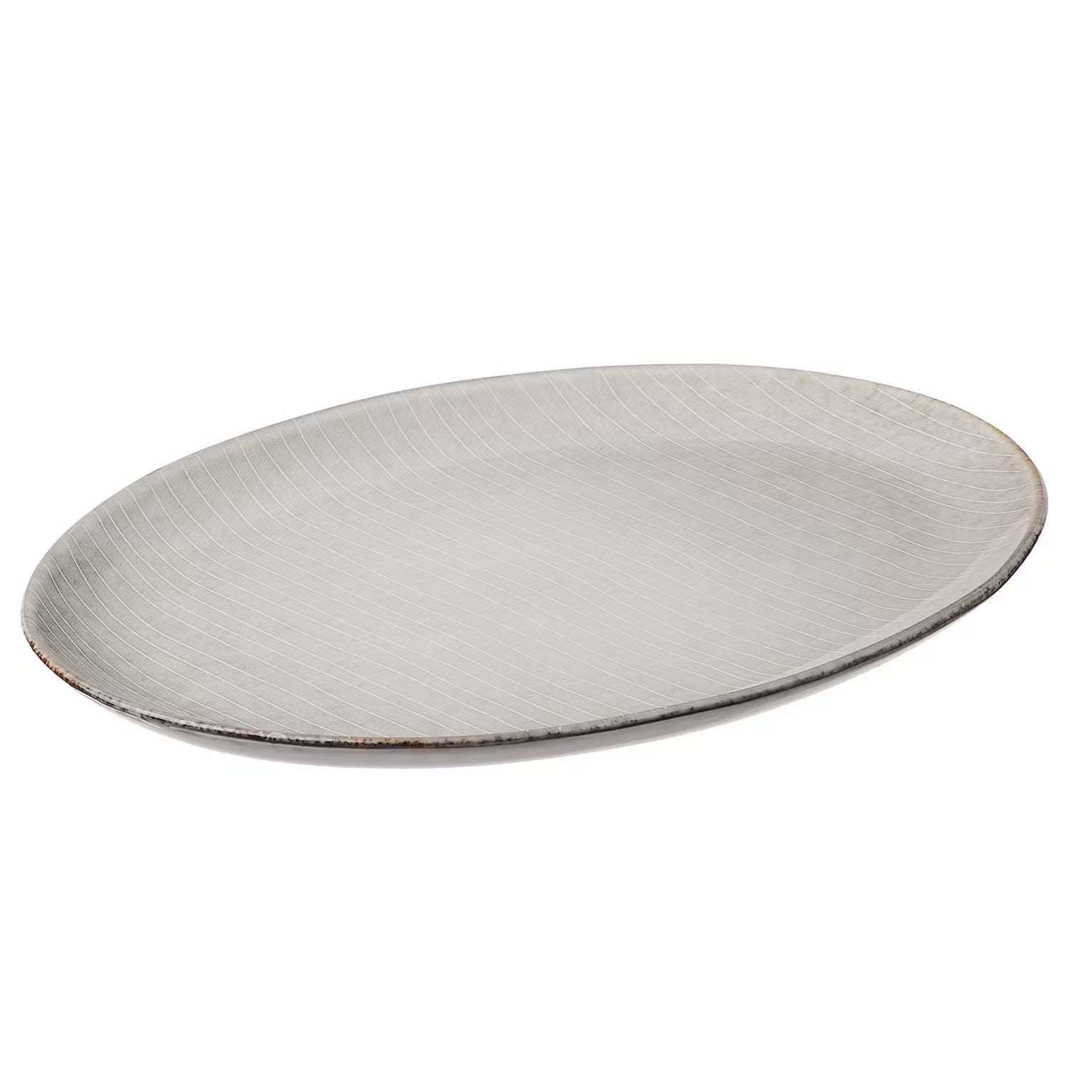 HENLEY Dinnerteller 4er-Set - Steinzeug - Grau - 25 x 35 cm