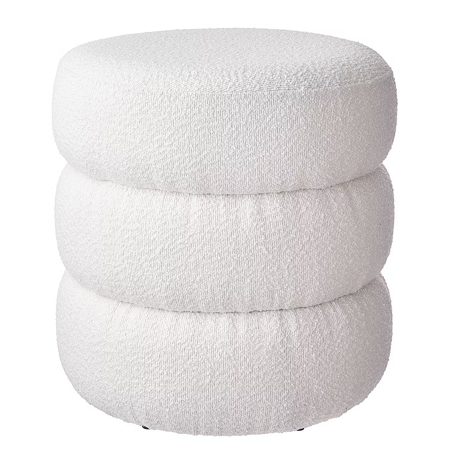 SCANDICE Hocker mit Stauraum - MDF / Boucléstoff / Polyester - Creme