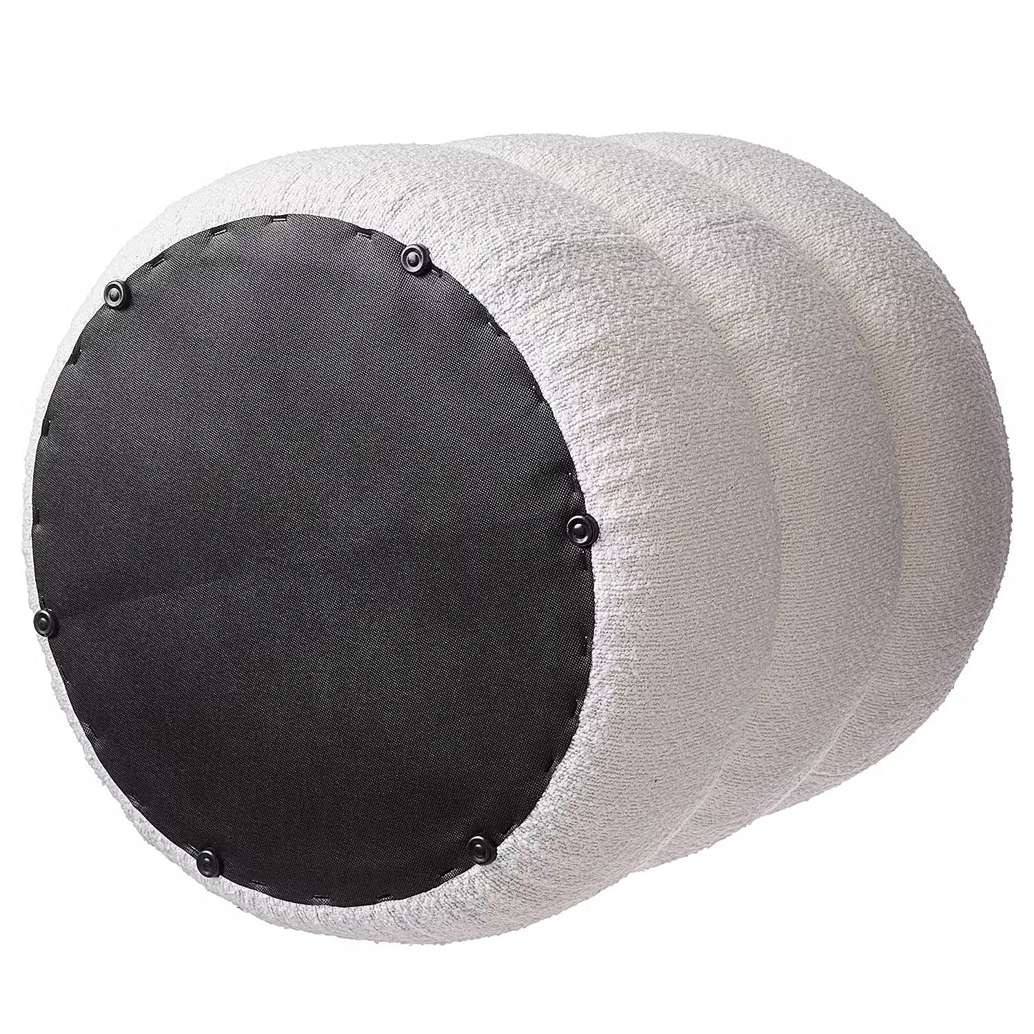 SCANDICE Hocker mit Stauraum - MDF / Boucléstoff / Polyester - Creme