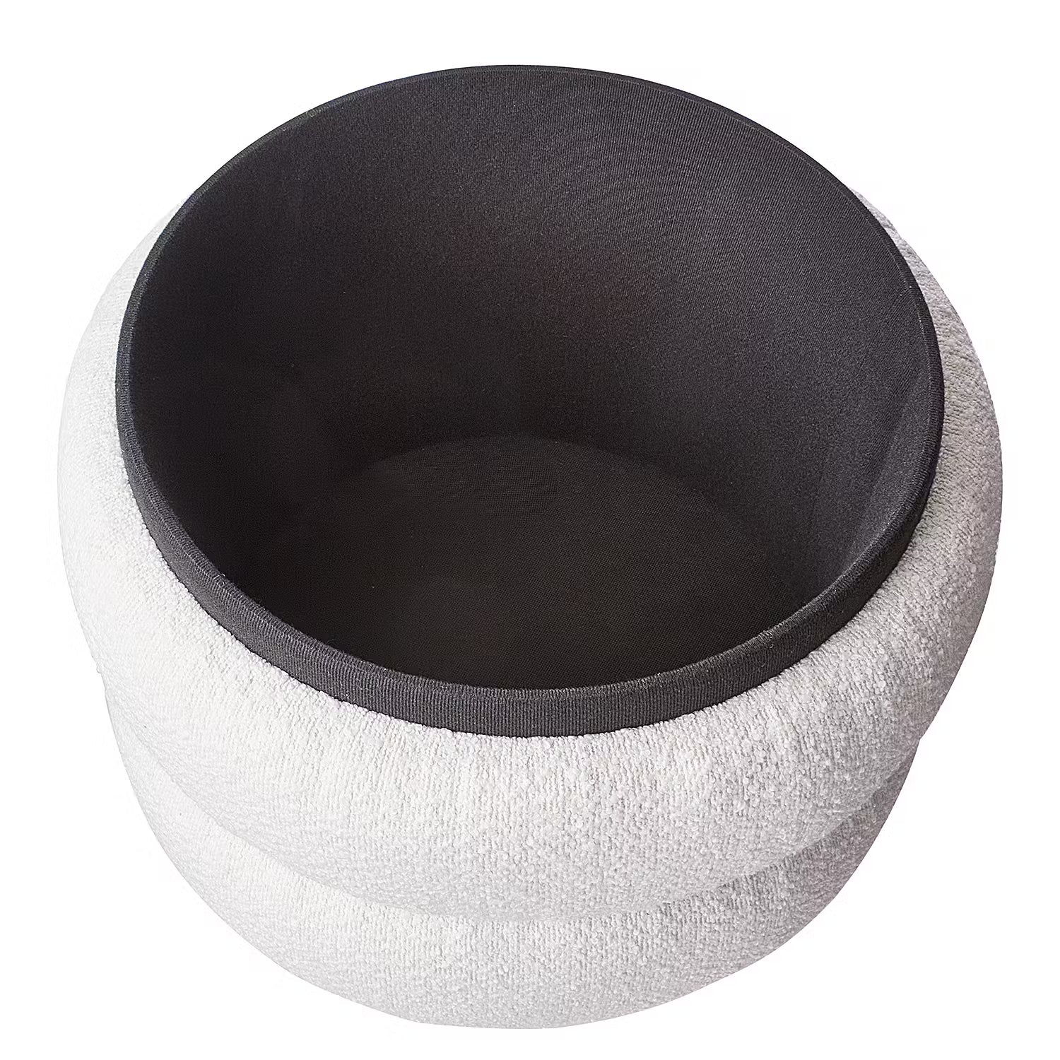 SCANDICE Hocker mit Stauraum - MDF / Boucléstoff / Polyester - Creme
