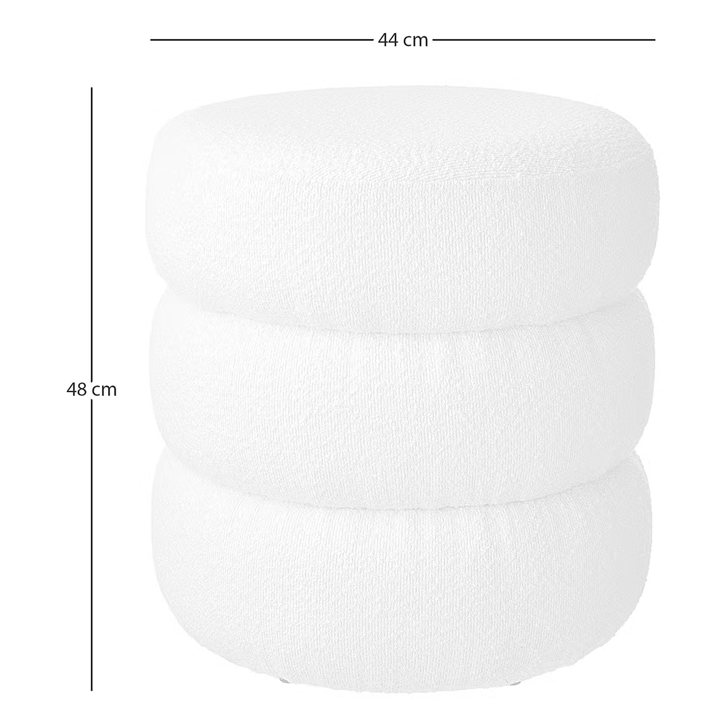 SCANDICE Hocker mit Stauraum - MDF / Boucléstoff / Polyester - Creme