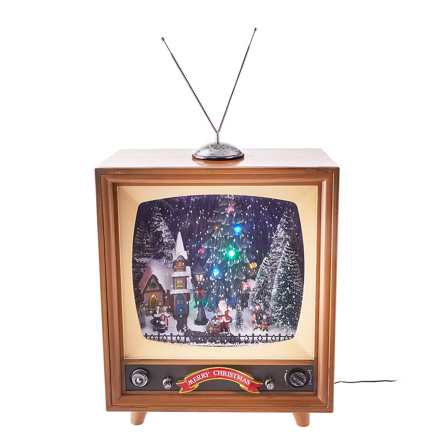 TV SANTA Retro TV LED - Polyethylen / Polyresin - Braun