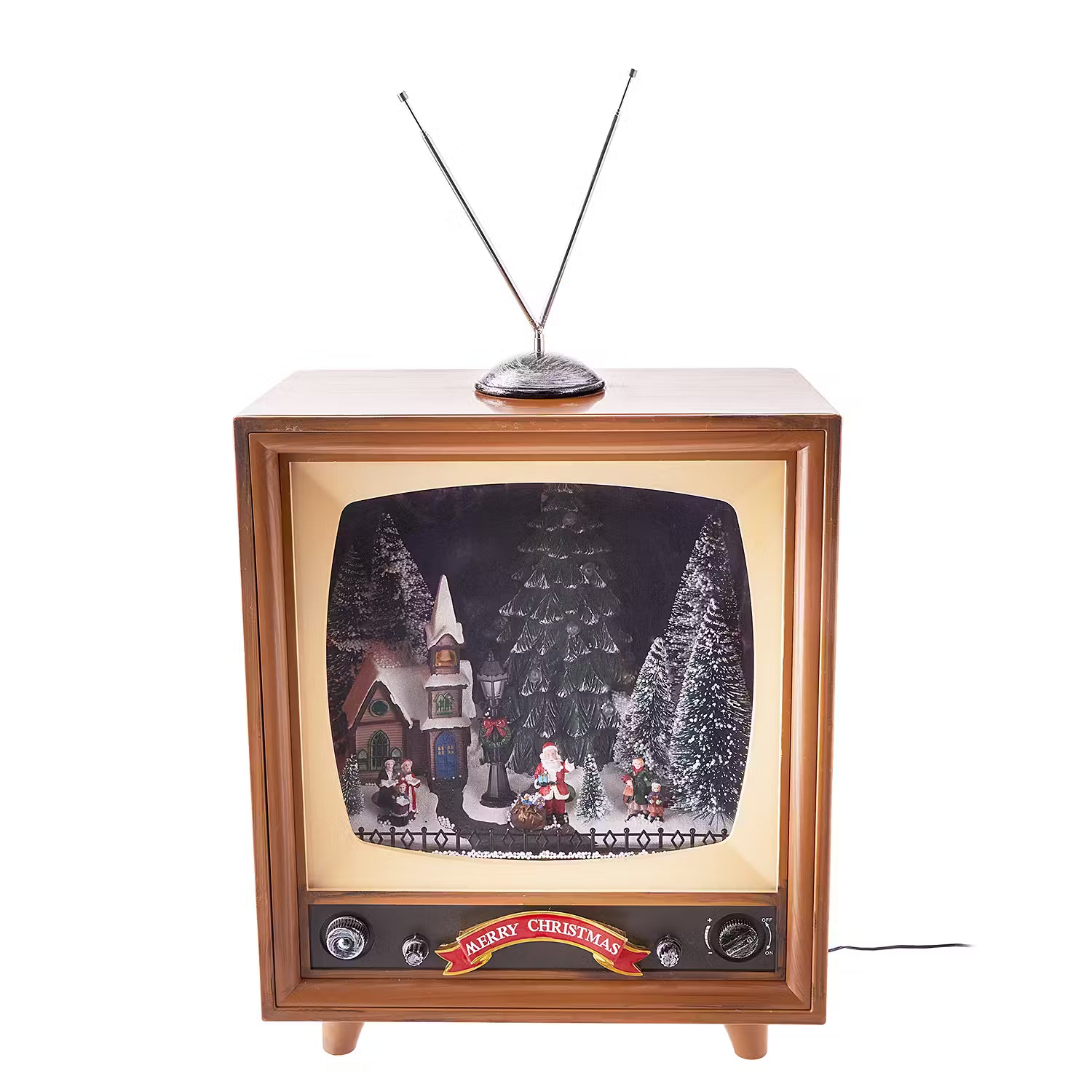 TV SANTA Retro TV LED - Polyethylen / Polyresin - Braun