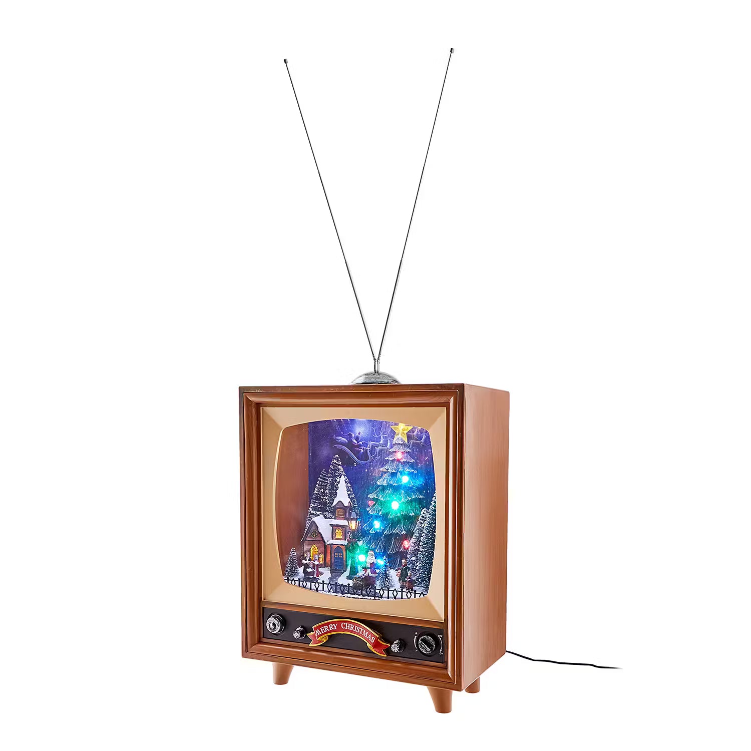 TV SANTA Retro TV LED - Polyethylen / Polyresin - Braun