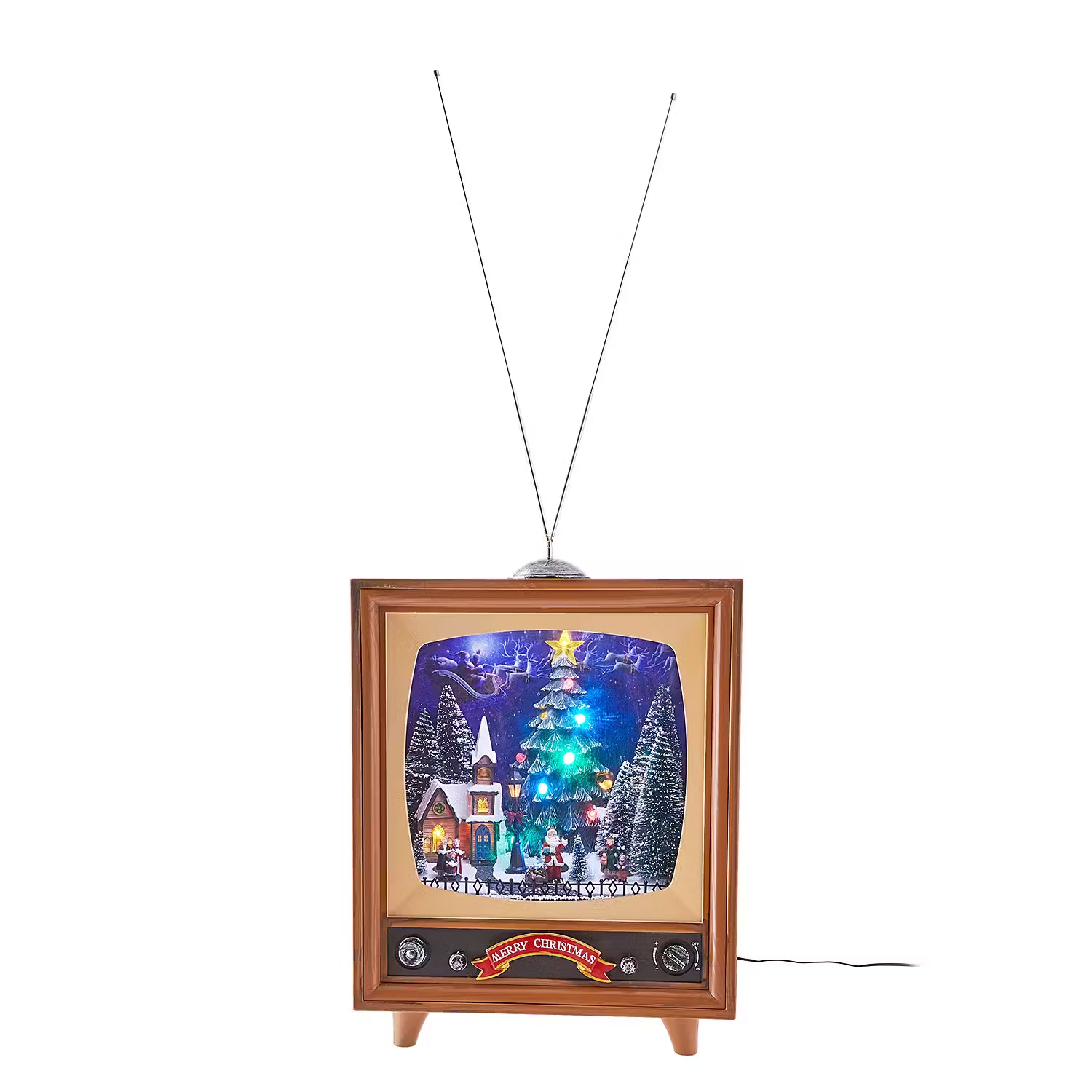 TV SANTA Retro TV LED - Polyethylen / Polyresin - Braun
