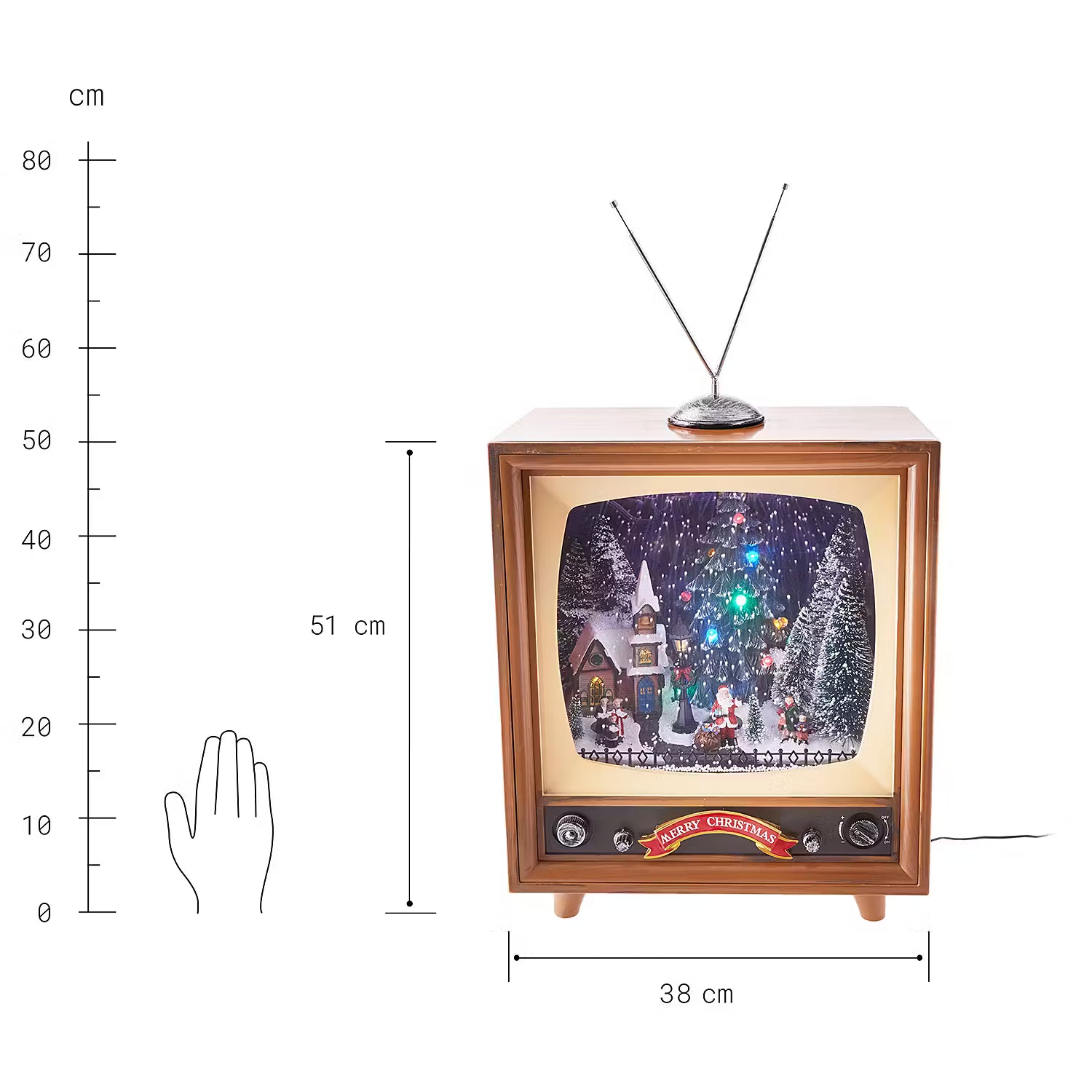 TV SANTA Retro TV LED - Polyethylen / Polyresin - Braun