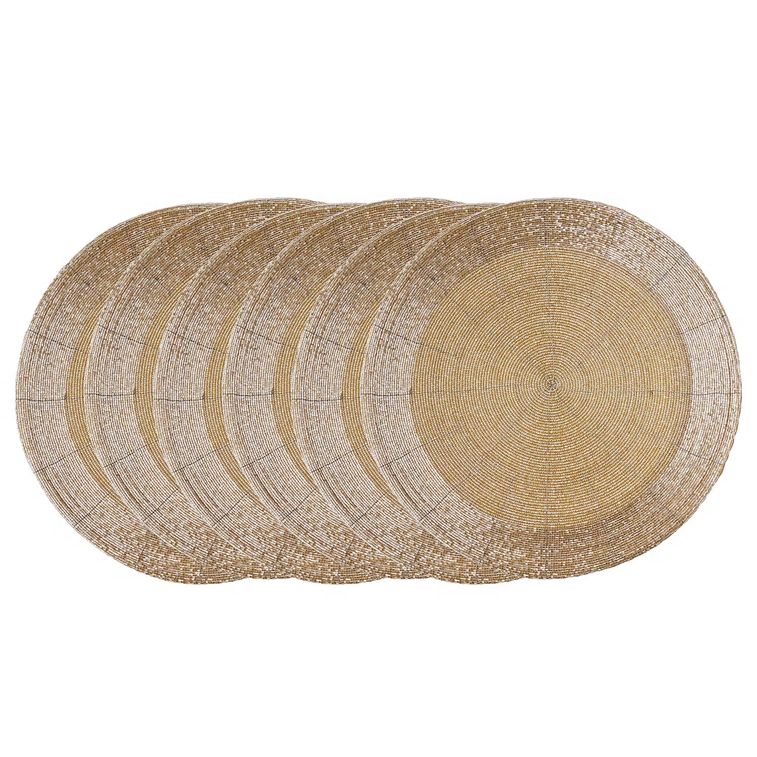 SHINE ON Platzset 6er-Set - Glasperlen / Metalldraht / Polyester - Kupfer