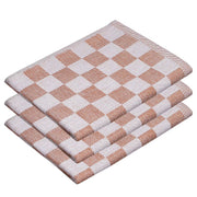 CHECKER STYLE Küchentuch 3er-Set - Baumwolle - Braun