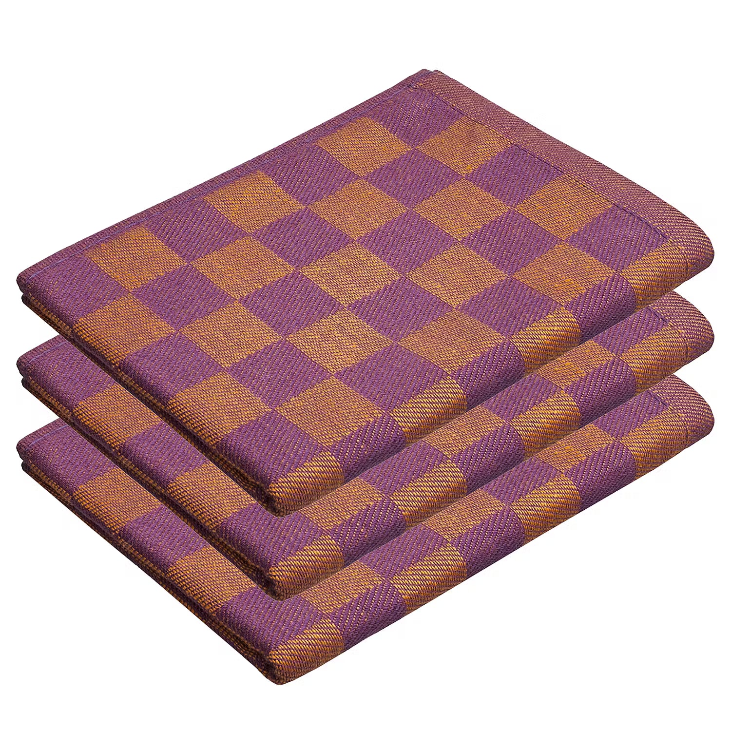 CHECKER STYLE Küchentuch 3er-Set - Baumwolle - Violett