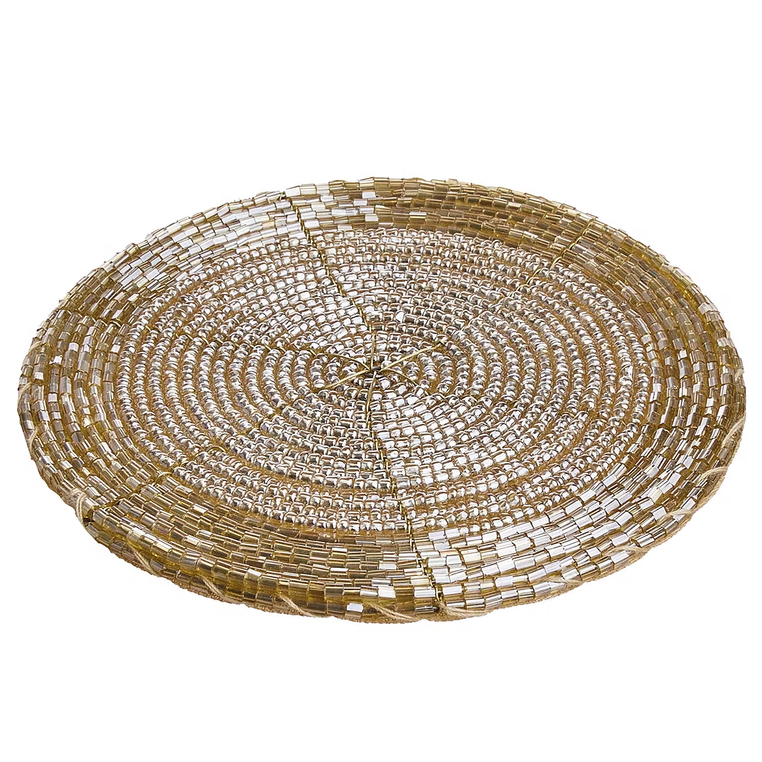 SHINE ON Untersetzer 10er-Set - Glasperlen / Metalldraht / Polyester - Kupfer