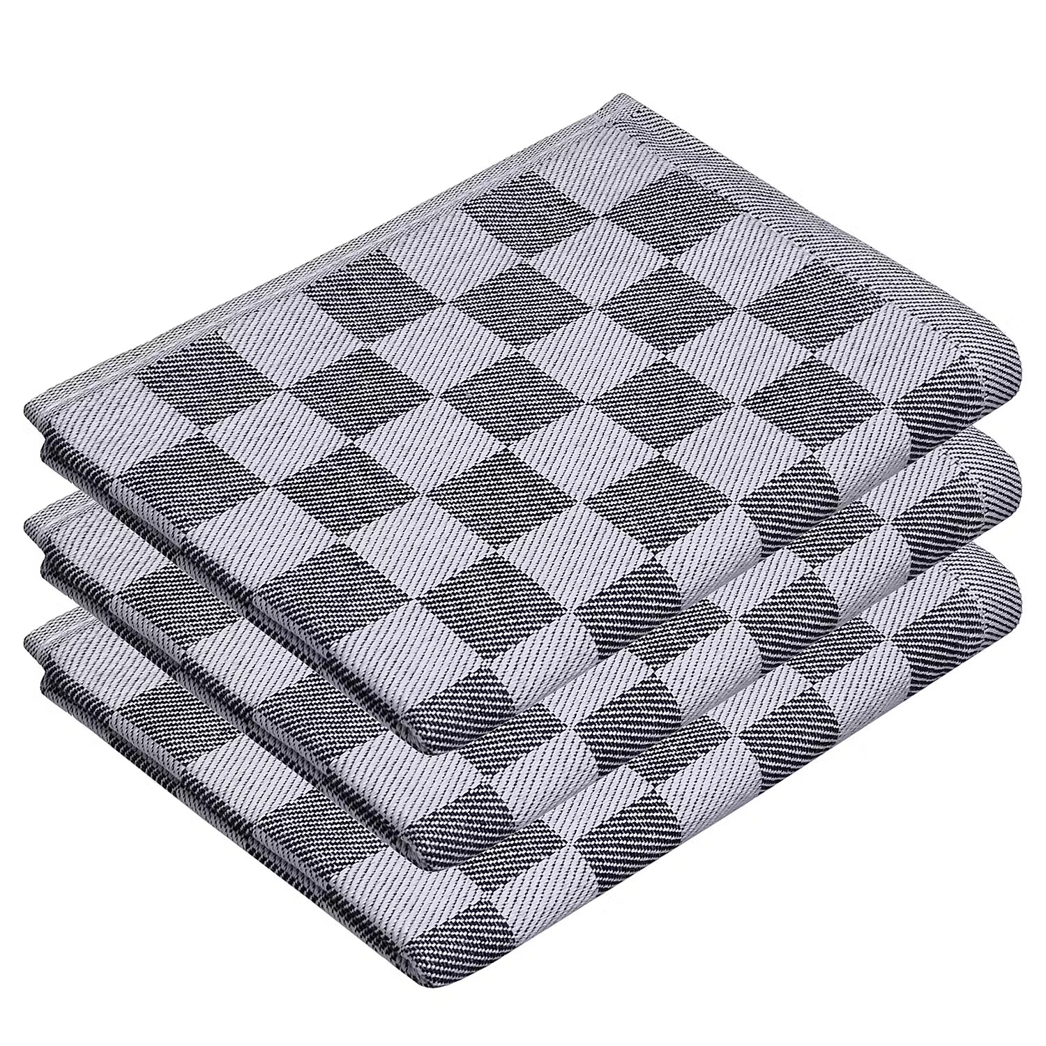 CHECKER STYLE Küchentuch 3er-Set - Baumwolle - Grau