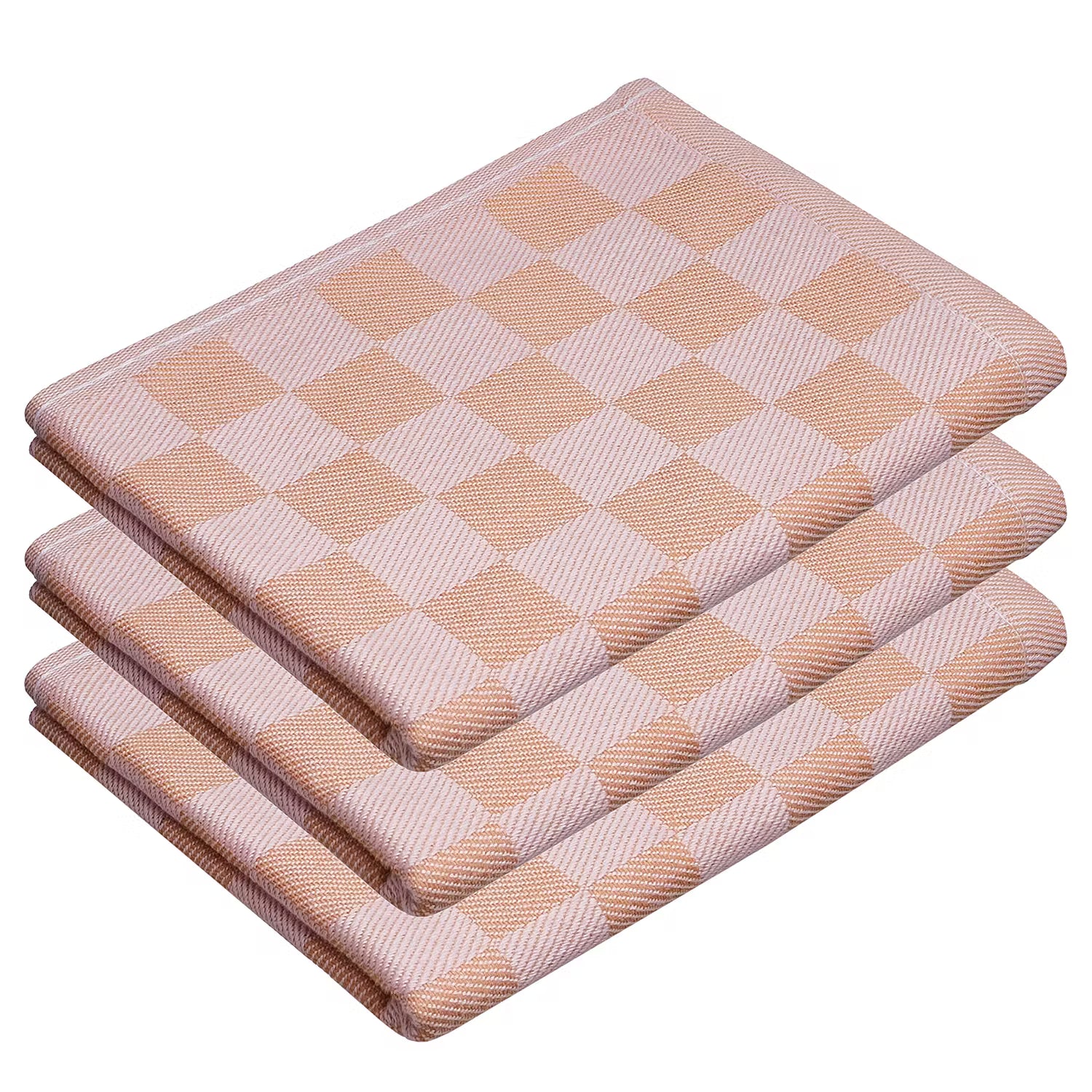 CHECKER STYLE Küchentuch 3er-Set - Baumwolle - Beige