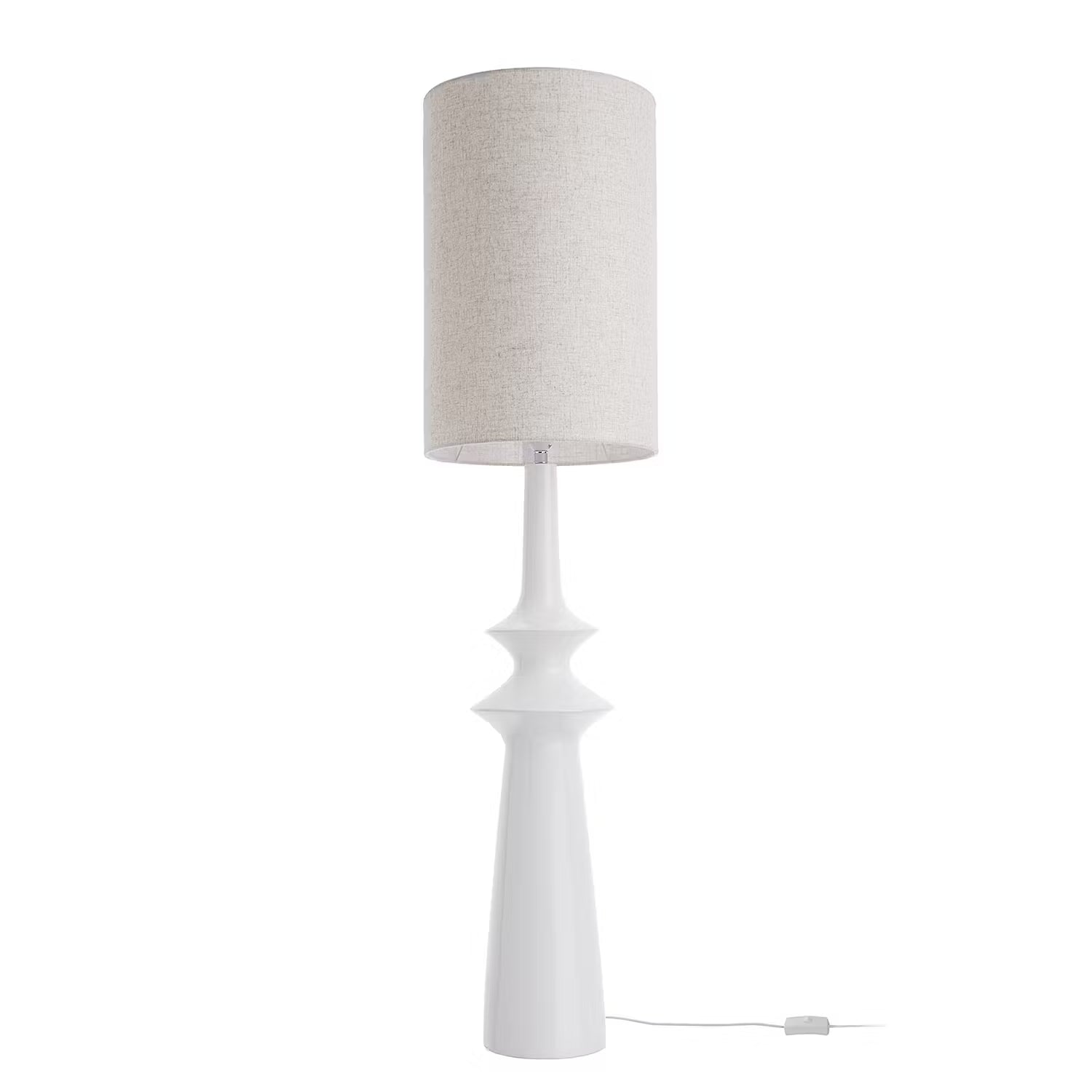NUOVO Stehleuchte - Polyresin / Leinen - 1-flammig - Creme