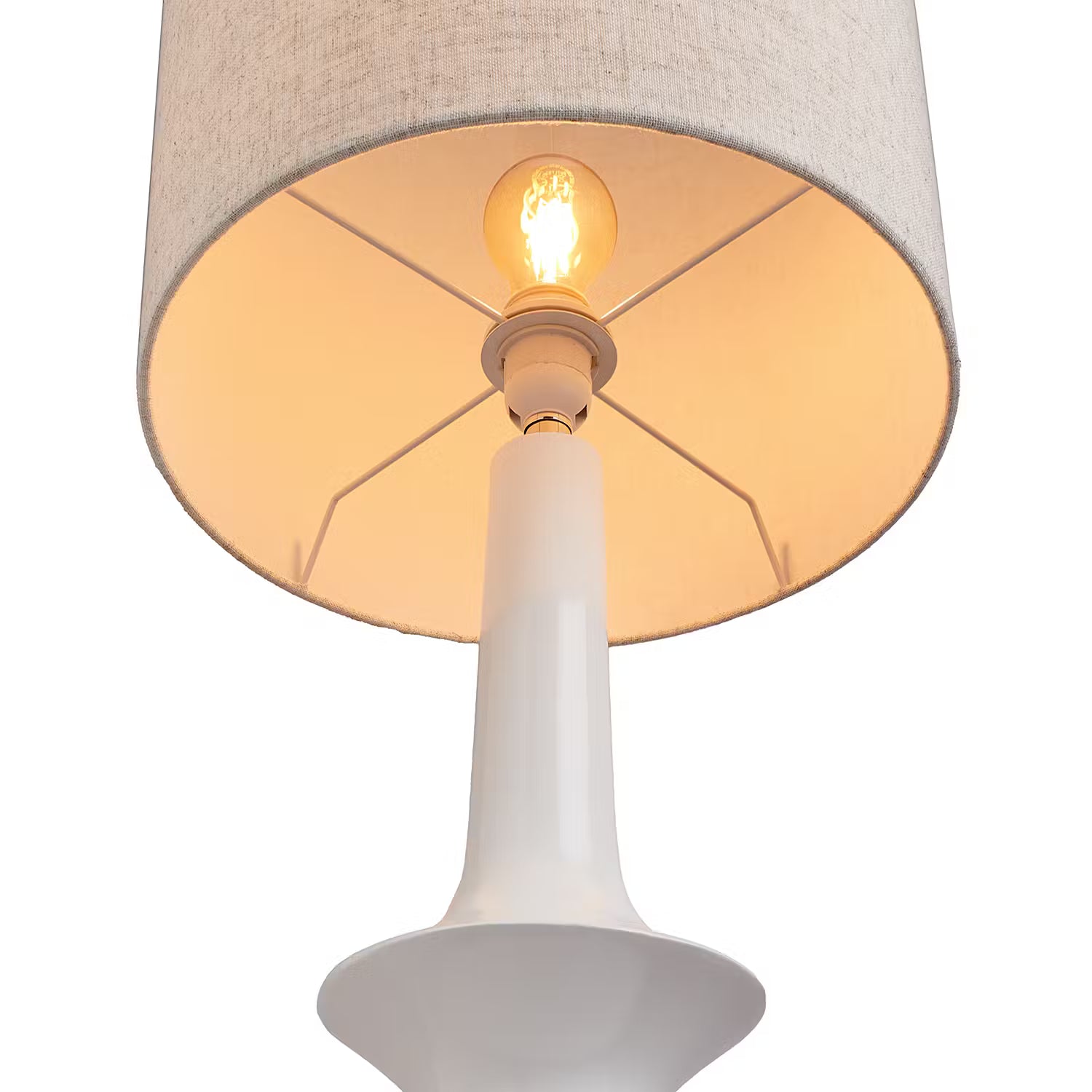 NUOVO Stehleuchte - Polyresin / Leinen - 1-flammig - Creme