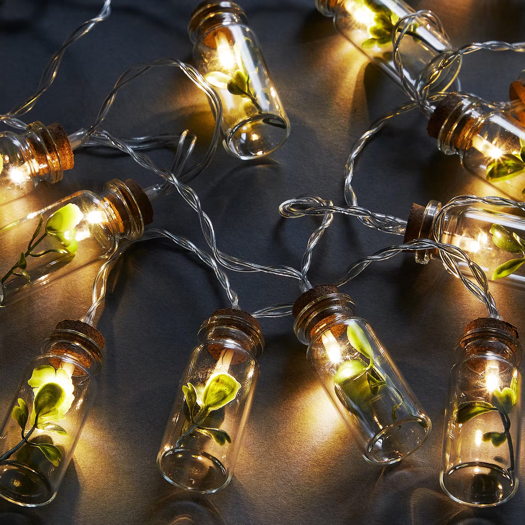 URBAN JUNGLE LED-Lichterkette Einmachgläser - Glas, PVC, Kupfer - Transparent