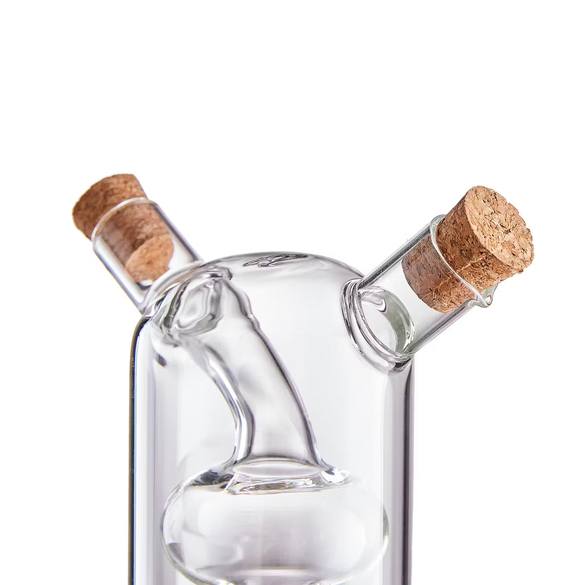 2-IN-1 Öl- & Essigflasche - Glas/Kork - Transparent