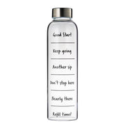 FAVORITE Trinkflasche Good Start - Borosilikatglas, Edelstahl, Polypropylen - Transparent