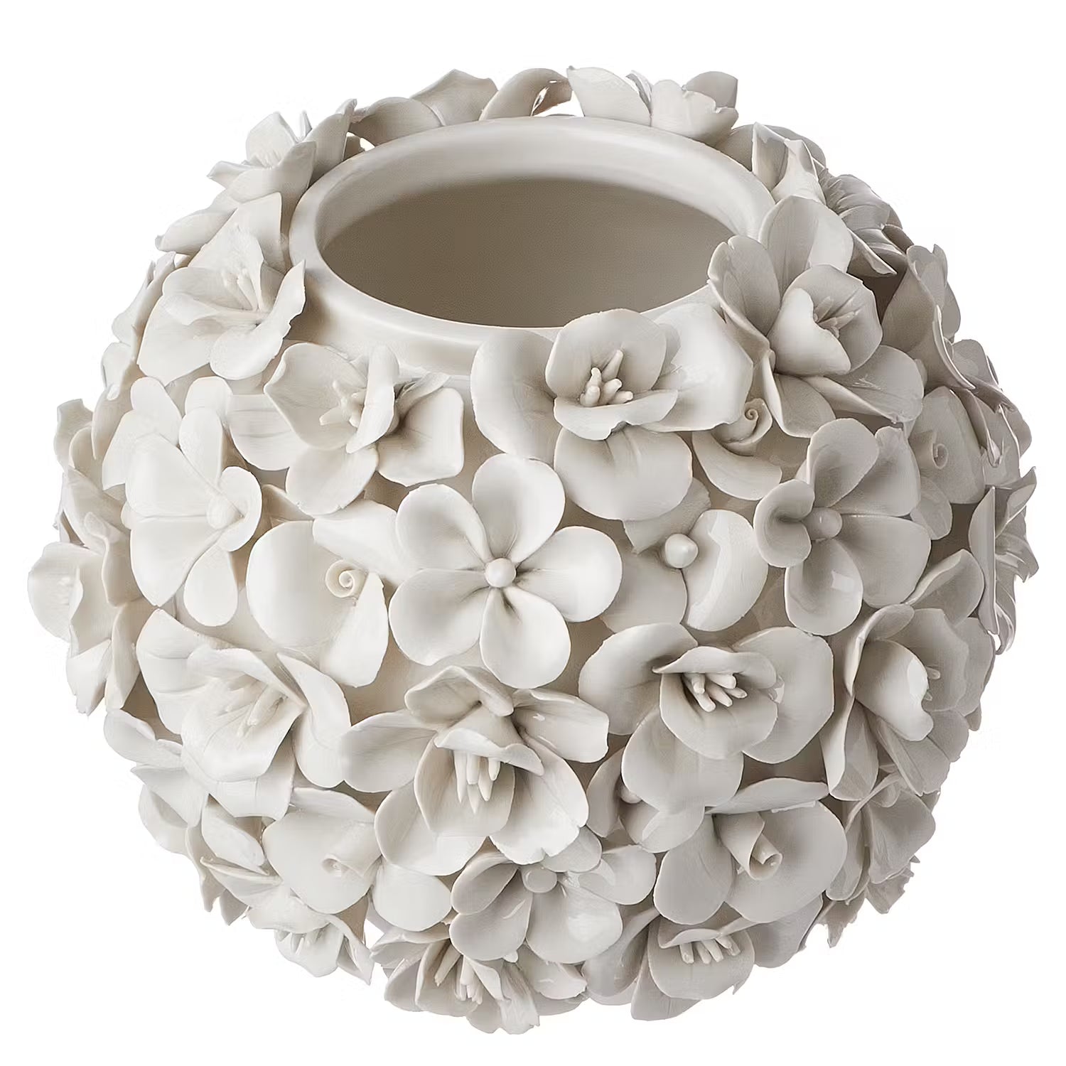 BOUQUET Vase Blumen - Steingut - Creme