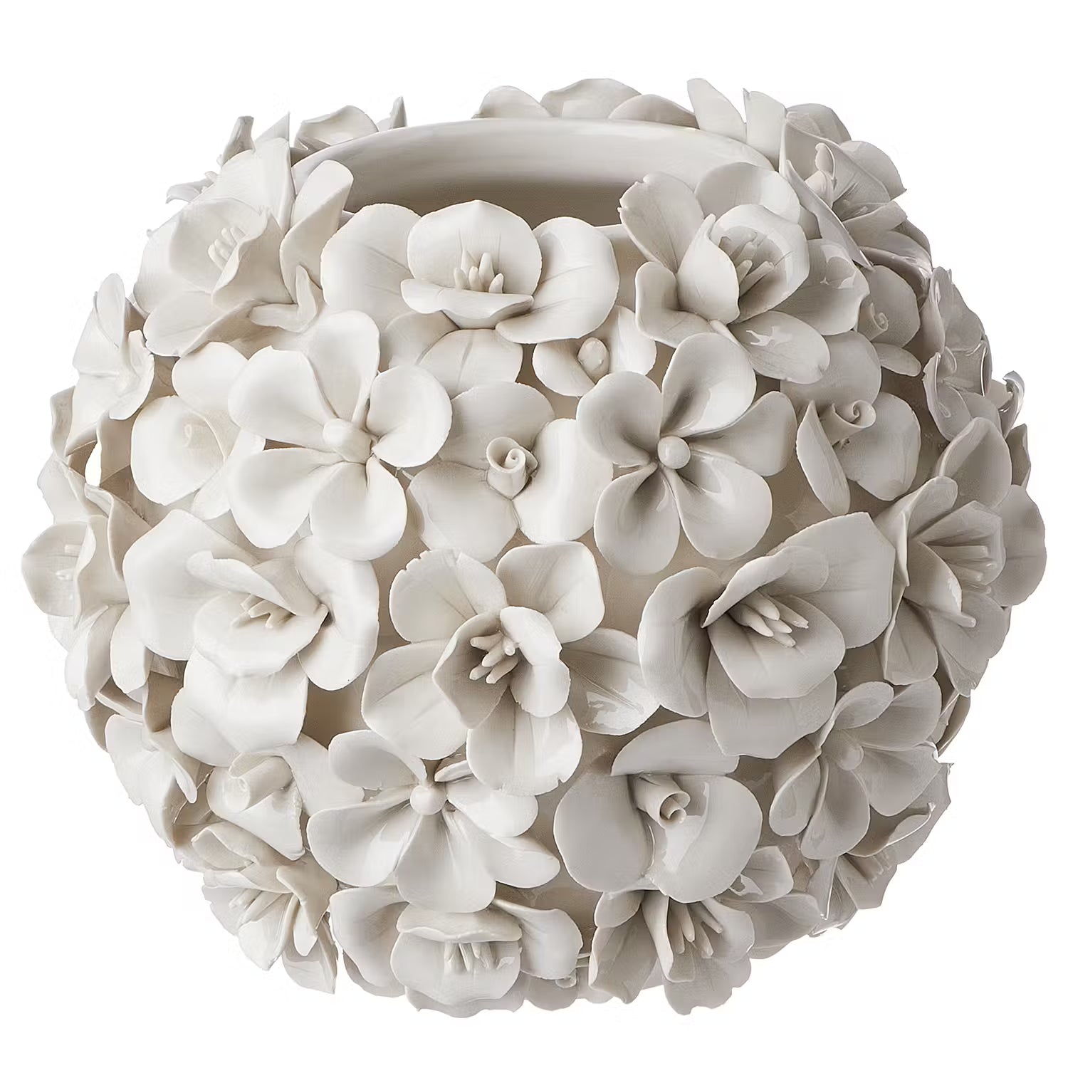 BOUQUET Vase Blumen - Steingut - Creme