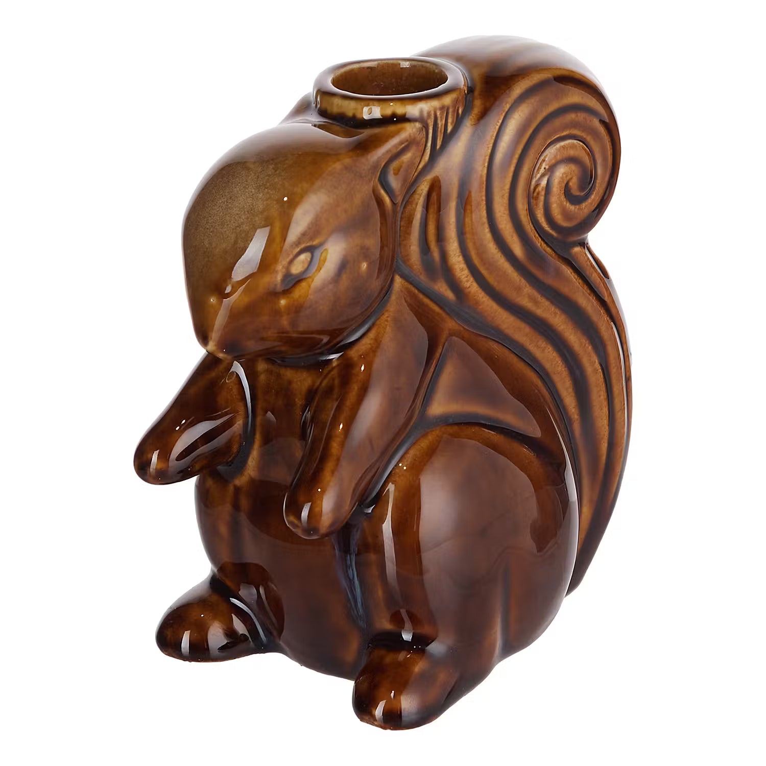 SQUIRREL Kerzenhalter - Steingut - Braun