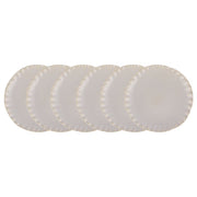 FLORENCE Teller 6er-Set - Steinzeug - Creme - Durchmesser: 28 cm