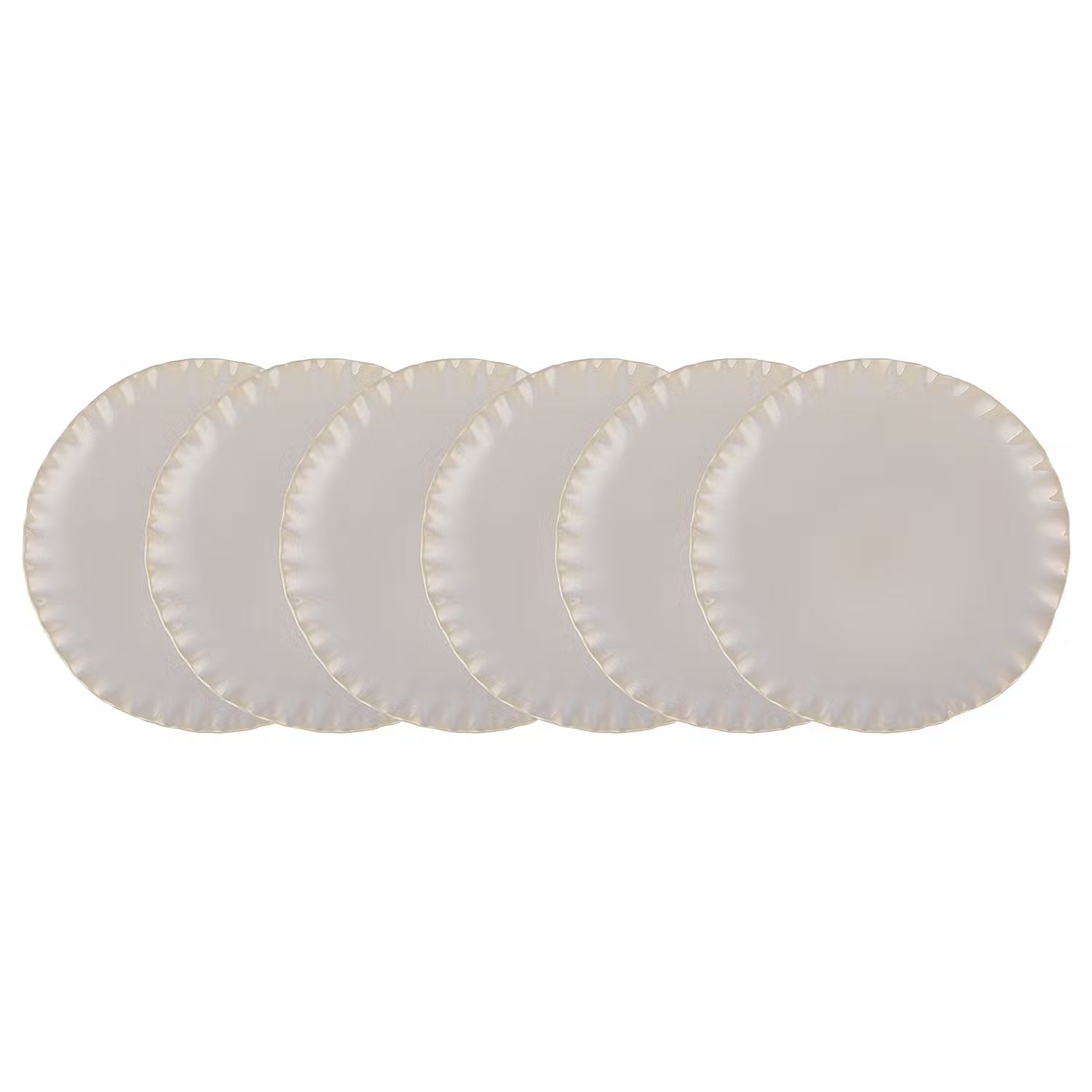 FLORENCE Teller 6er-Set - Steinzeug - Creme - Durchmesser: 28 cm